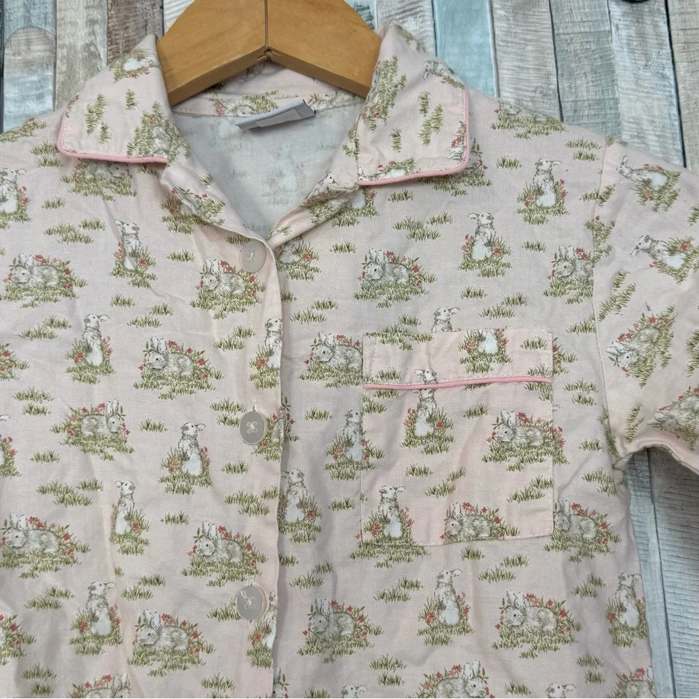 Trotters London 4 5 Pastel Pink Beatrice Bunny Cotton Pajama Sleep‎ Set Easter
